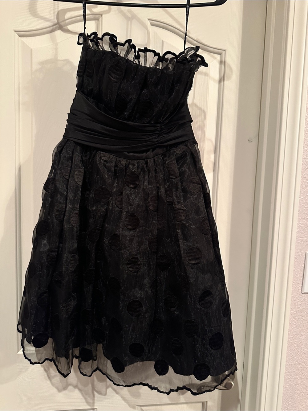 Betsey Johnson Black Polka Dot Strapless Party Dress